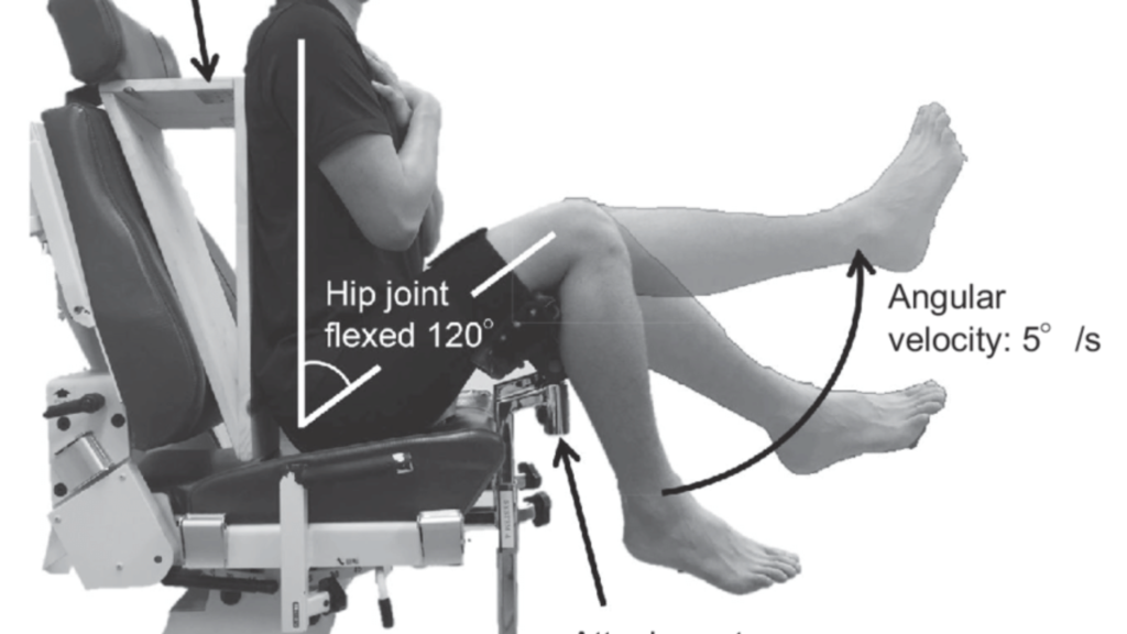 Isokinetic knee extension flexion machines